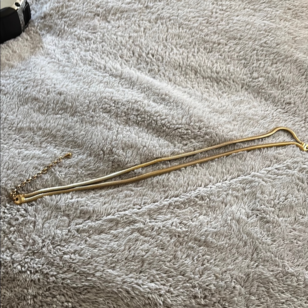 Vintage Monet Elegant Double Strand Gold Chain Necklace